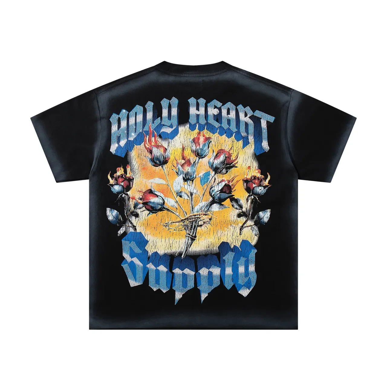 Supply Holy Heart Graphic Print Black T-Shirt 3