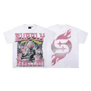 SUPPLY Rebellion 图案铆钉T恤