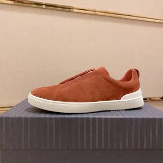 Terracotta Suede Slip-On Sneaker