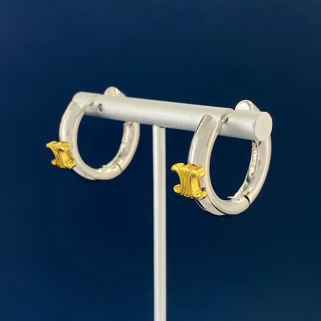 Two-Tone Logo-Accented Hoop Earrings 2