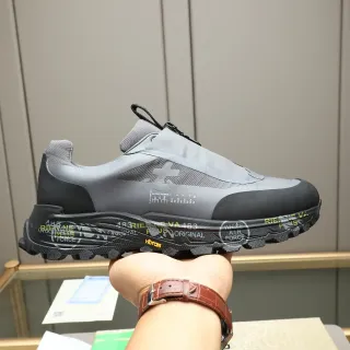 حذاء رياضي Vibram بدون أربطة سحاب أمامي رمادي أسود قاع صخري
