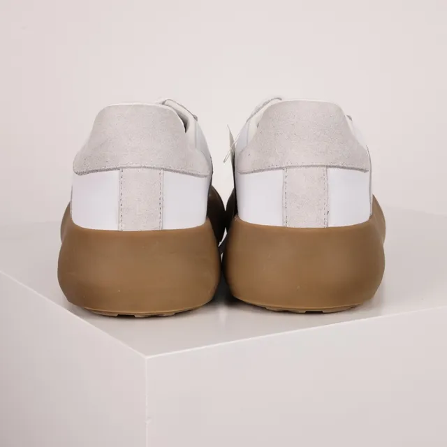 White and Gray Suede Leather Platform Sneaker 8