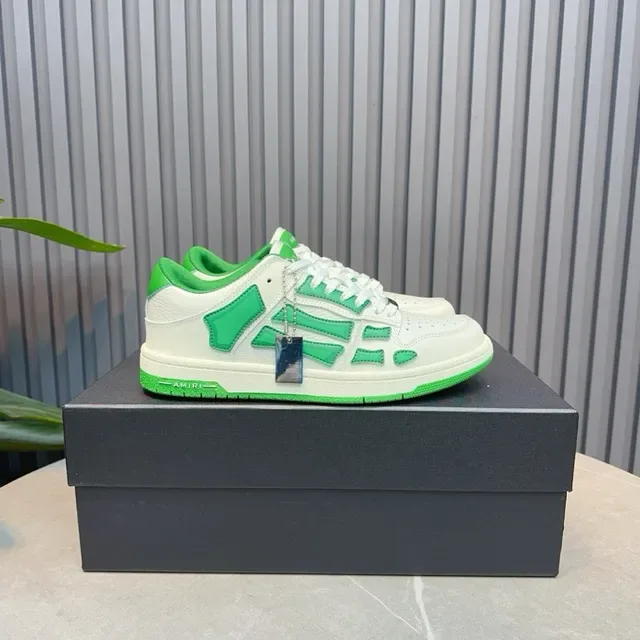 White and Green Skeletal Overlay Lifestyle Sneakers 2