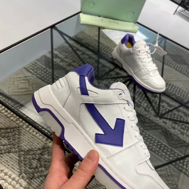 White and Purple Arrow Logo Lifestyle Sneakers 3