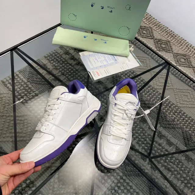 White and Purple Arrow Logo Lifestyle Sneakers 6