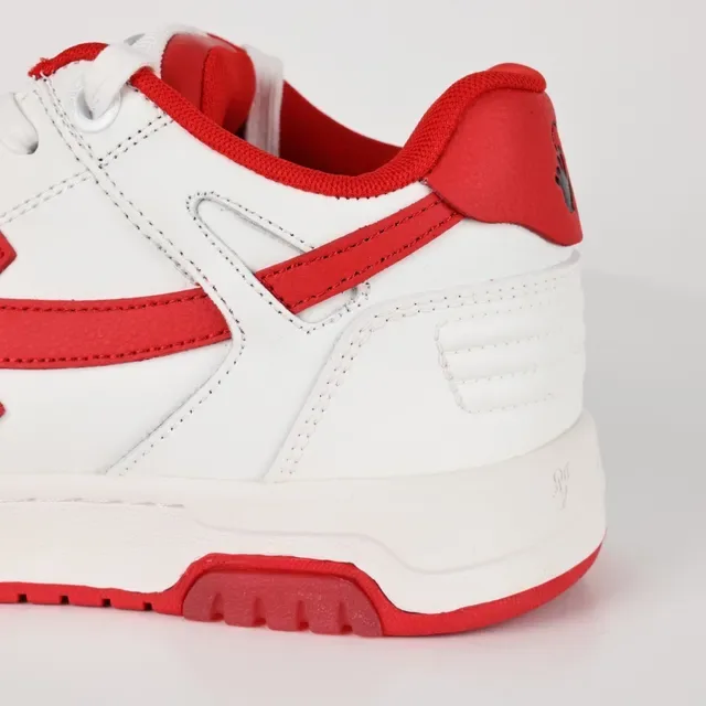 White and Red Arrow Logo Low-Top Lifestyle Sneakers 4