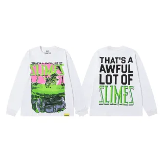 White Graphic-Print Long-Sleeve Crewneck Top