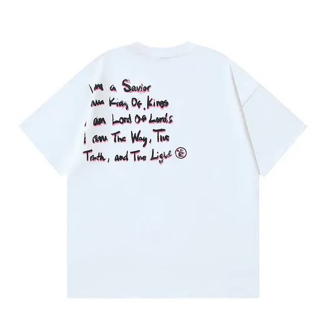 White Graphic-Print Oversized T-Shirt 6