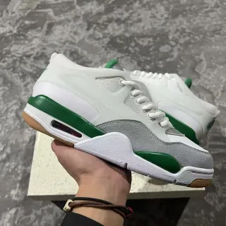 White Green Layered Synthetic And Suede Upper Visible Heel Air Unit Sneakers