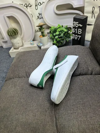 White Green Leather-Like Upper Piping Trim Mary Jane Shoes 6