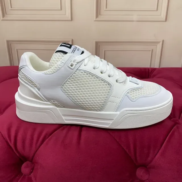 White Mesh and Synthetic Overlay Low-Top Lifestyle Sneaker 9