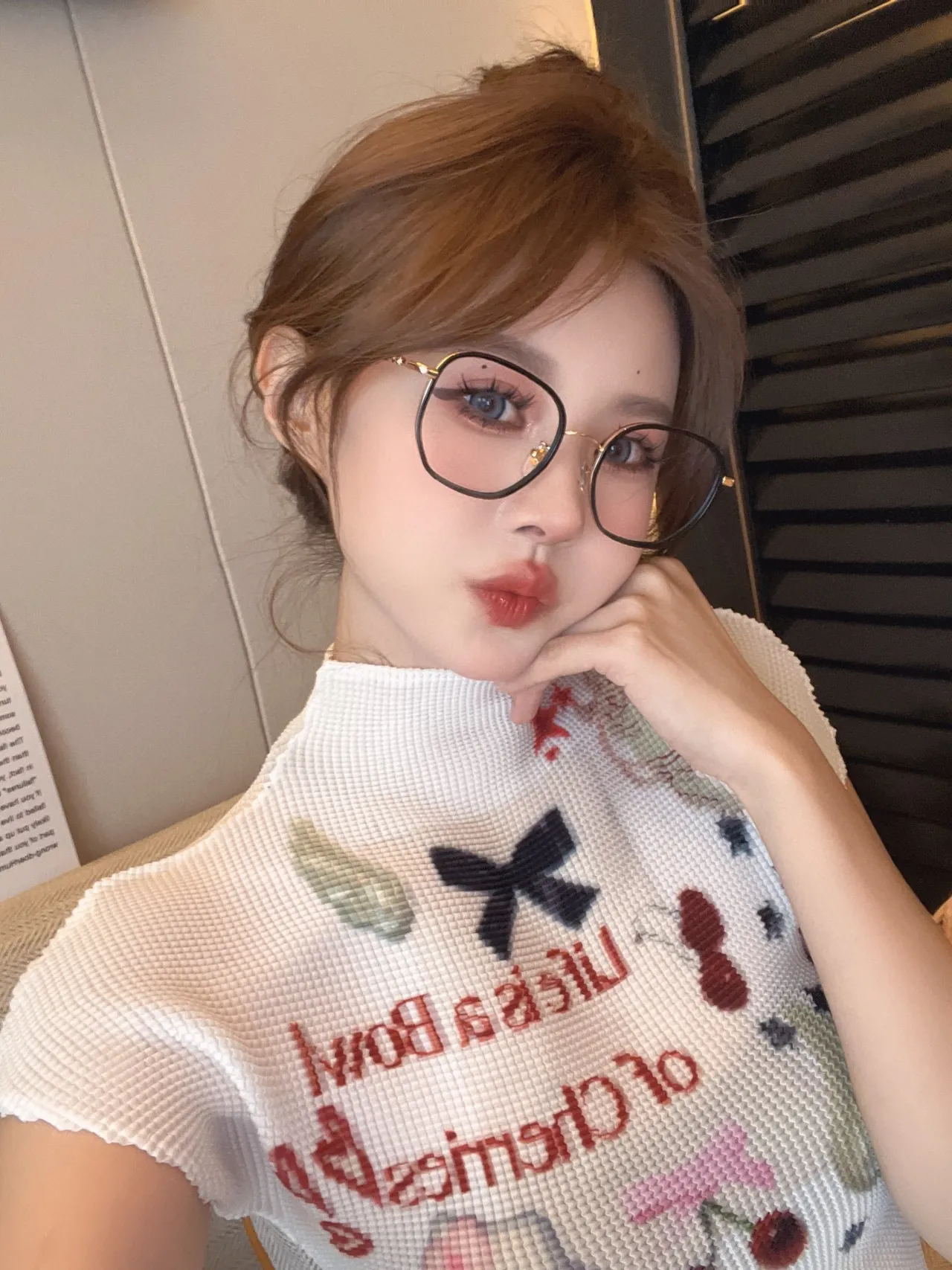 White Waffle-Knit High-Neck Embroidered Graphic Sweater 8