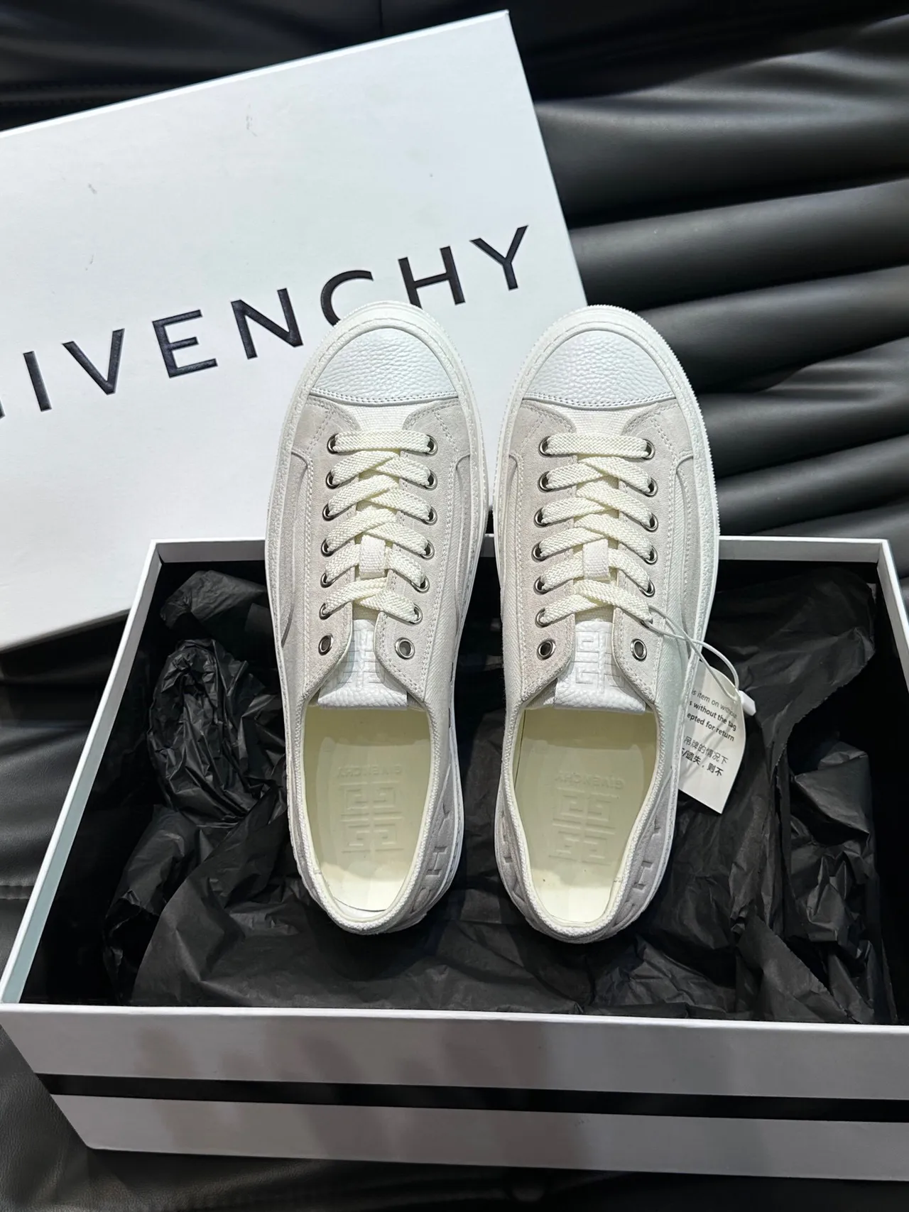 Givenchy City Sport أبيض مصفر قماش أسلوب حياة حذاء رياضي 5