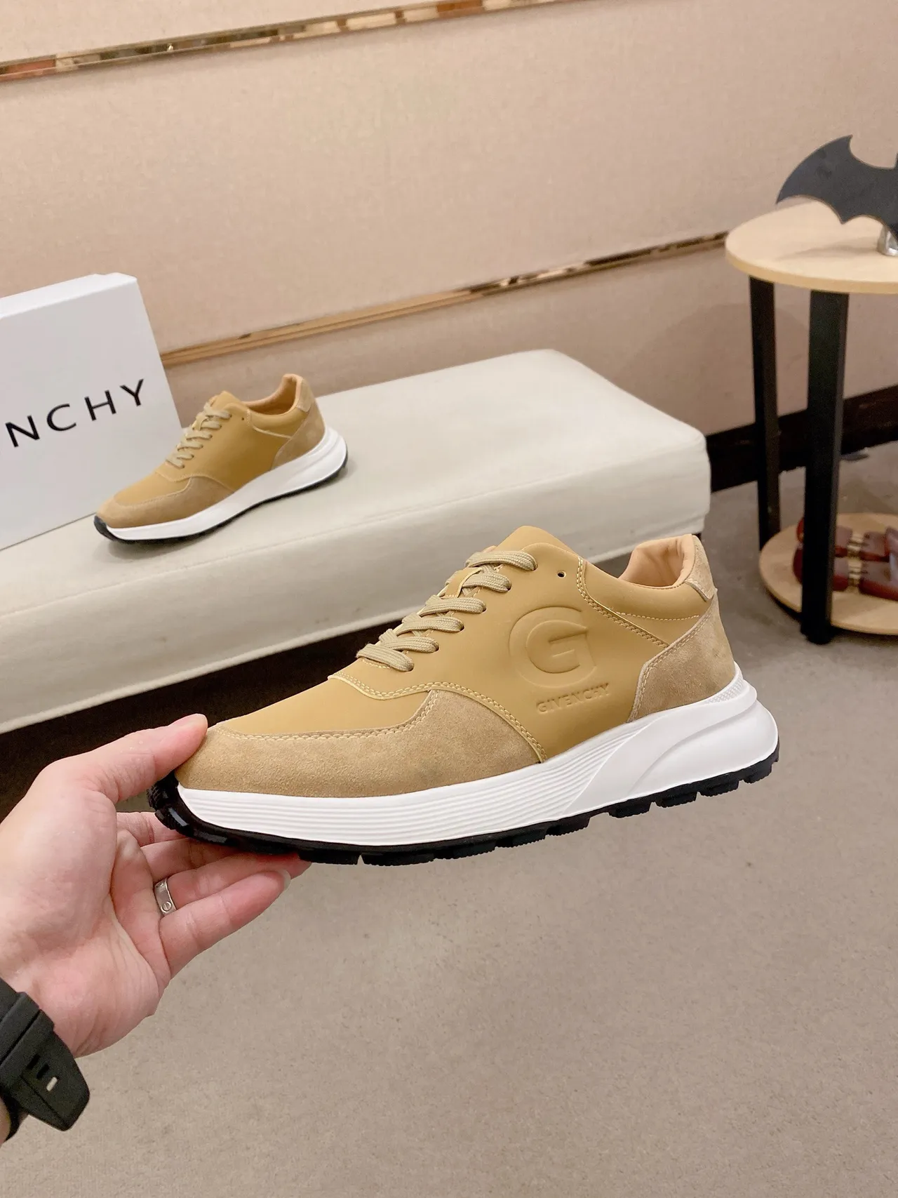 Givenchy City Sport Tan Suede and Leather Chunky Sneakers 3