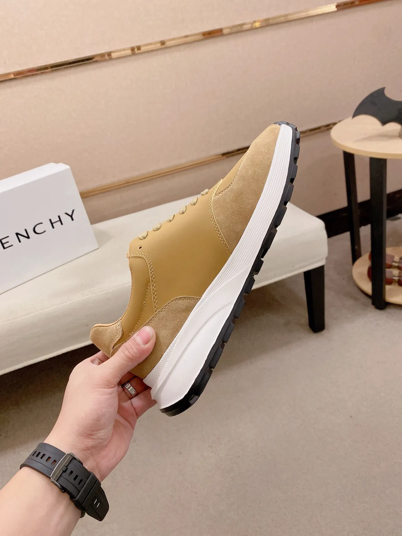 Givenchy City Sport Tan Suede and Leather Chunky Sneakers 5