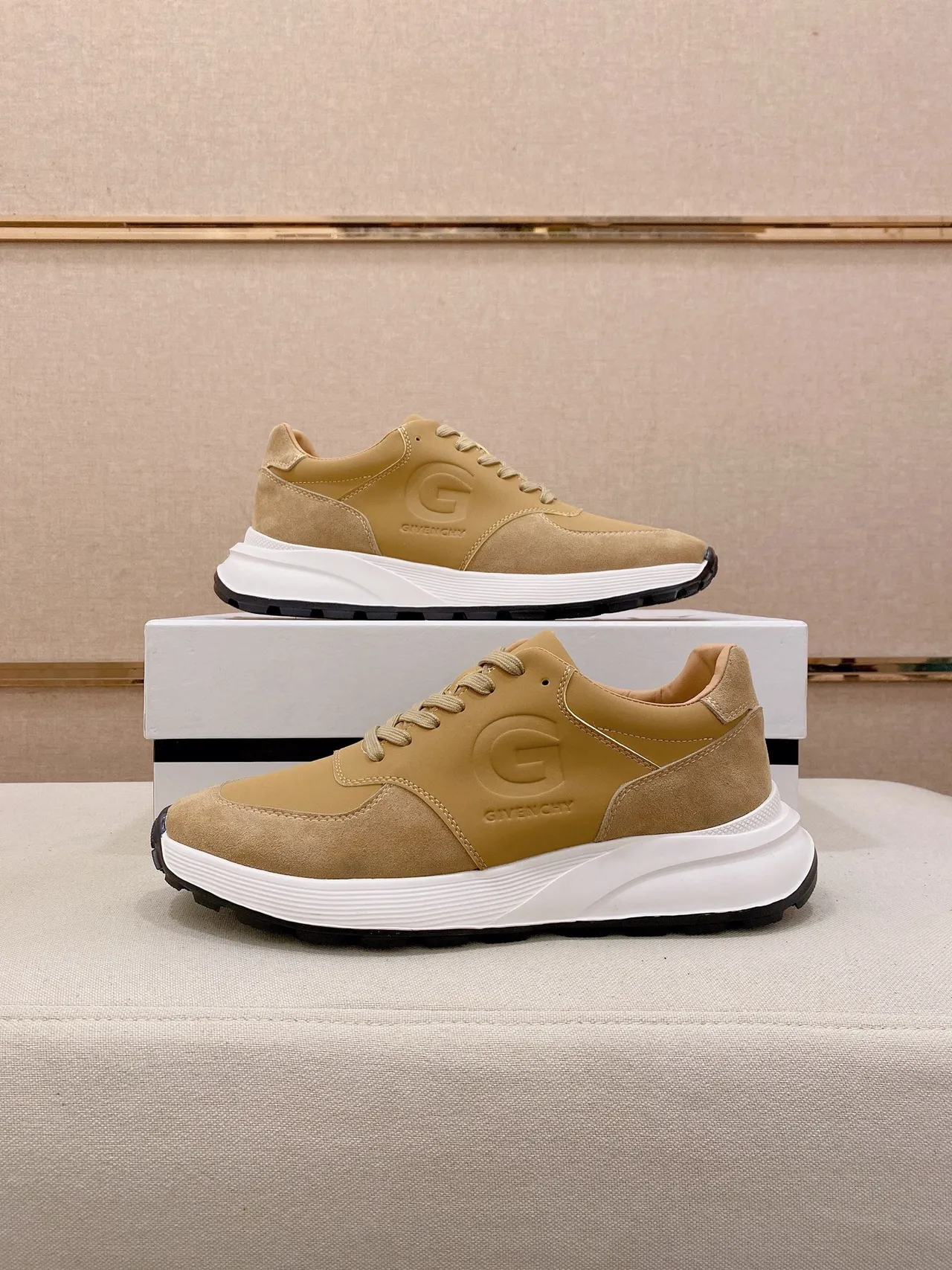 Givenchy City Sport Tan Suede and Leather Chunky Sneakers 7