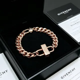Givenchy Pandora Rose Gold Padlock Curb-Link Bracelet