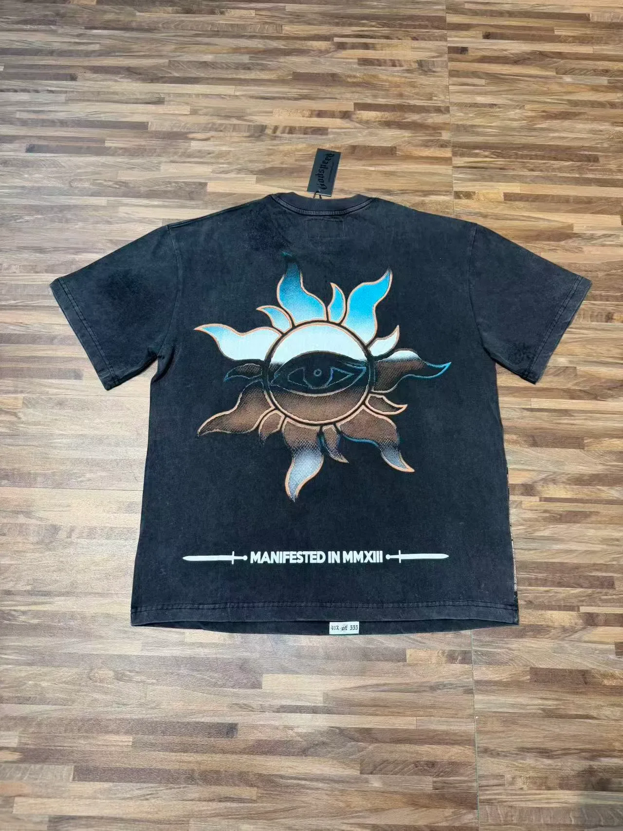 Godspeed Black Blue Distressed Graphic Print T-Shirt 3