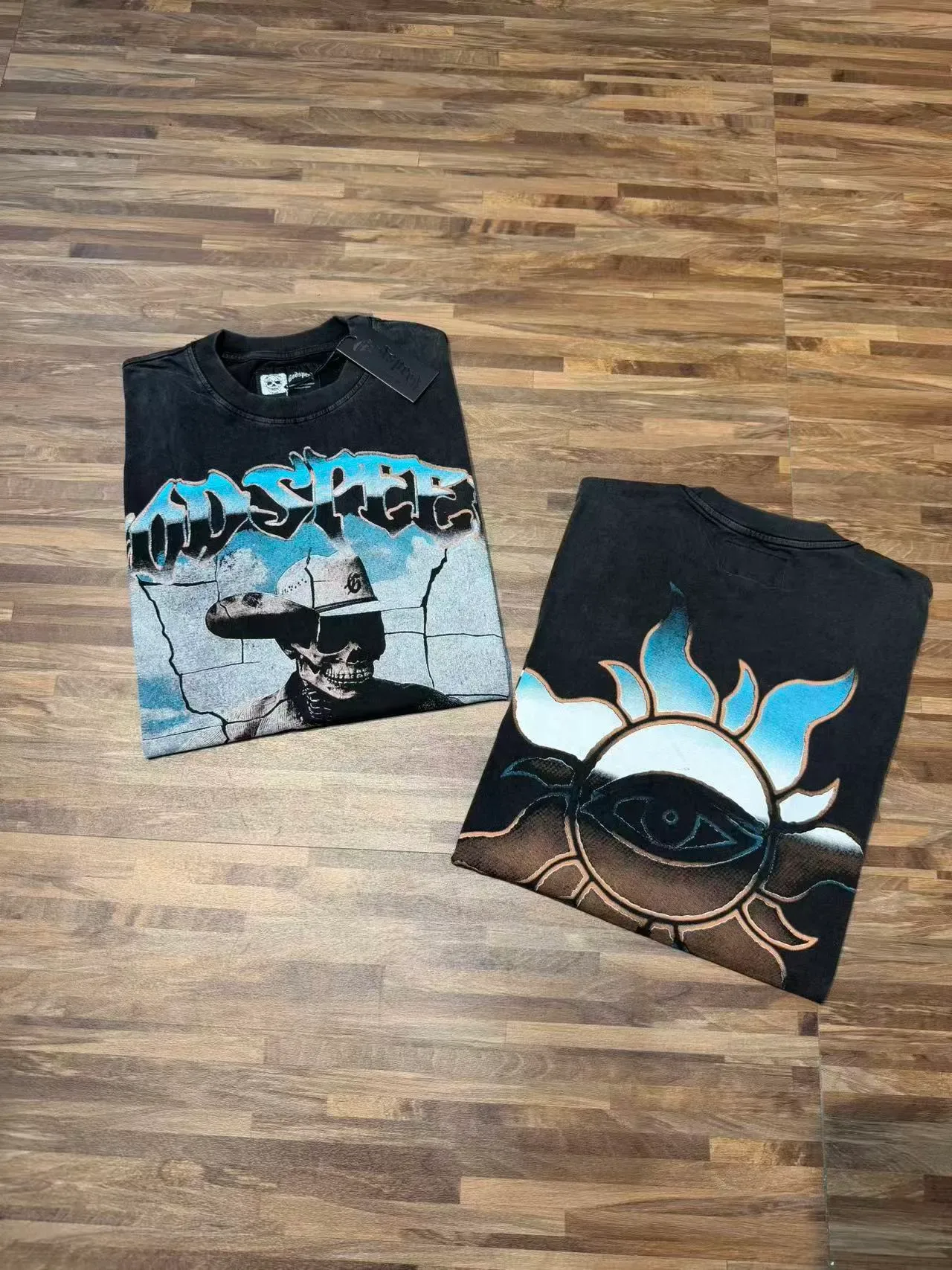 Godspeed Black Blue Distressed Graphic Print T-Shirt 4