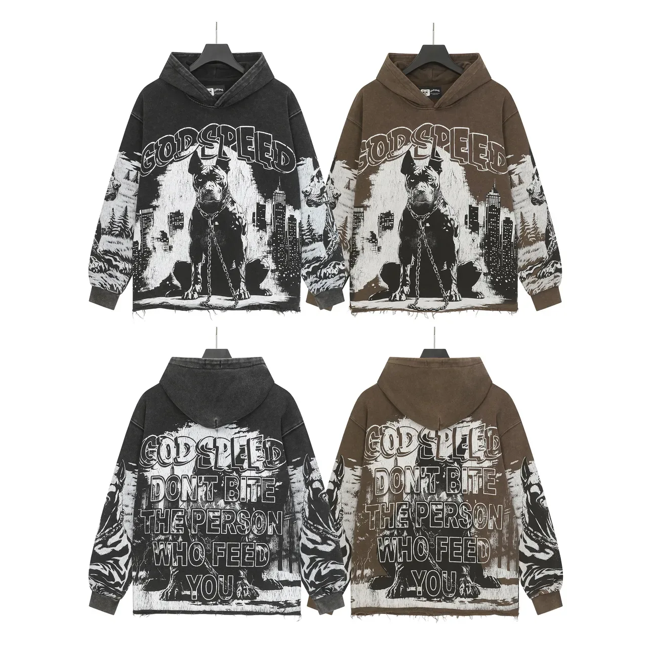 Godspeed Graphic Print Distressed Black Hoodie 4