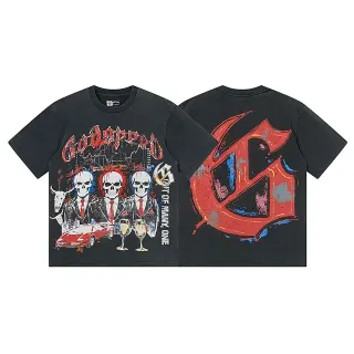 Godspeed Graphic Print Distressed Black T-Shirt