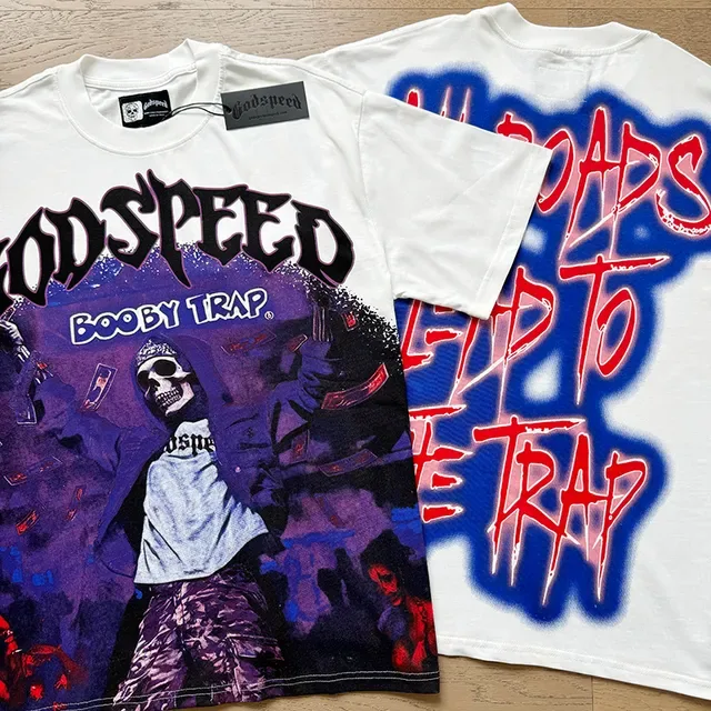 Godspeed图案印花双面宽松T恤 4