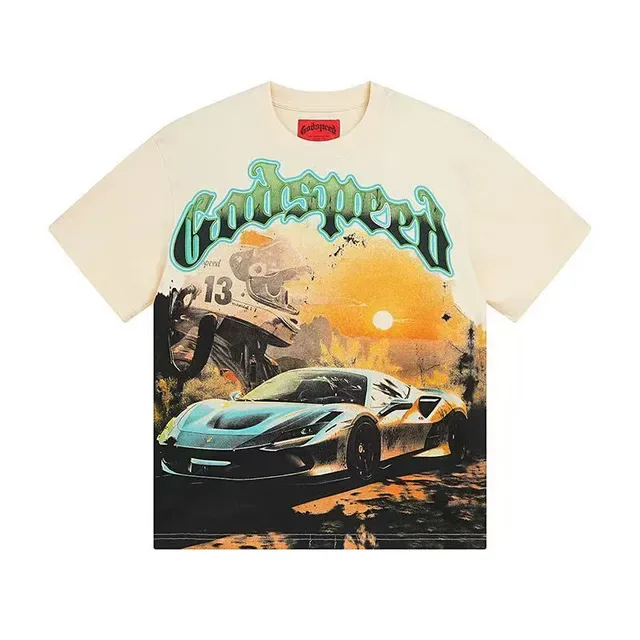 Godspeed Oversized Graphic Print Cream T-Shirt 5