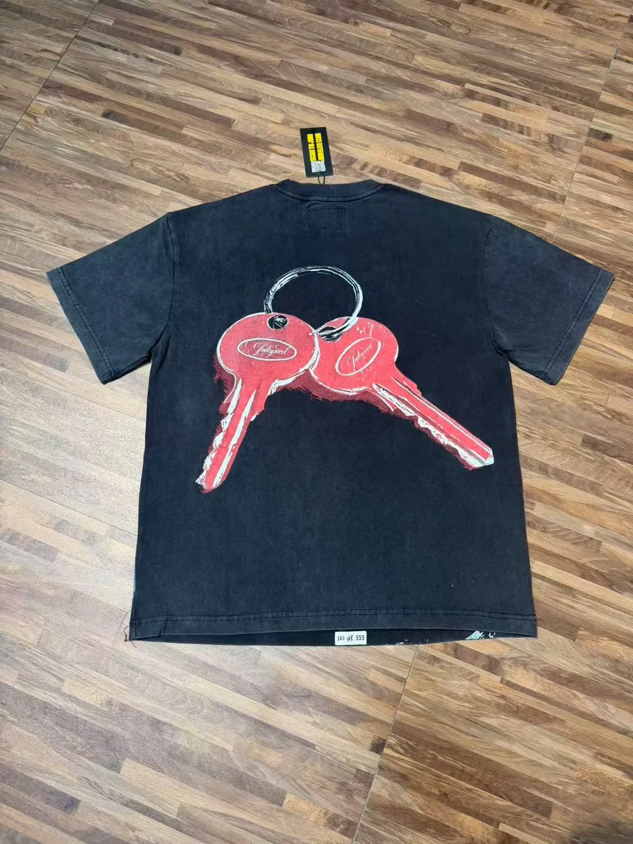 Godspeed Oversized Washed Black Graphic Print T-Shirt 3