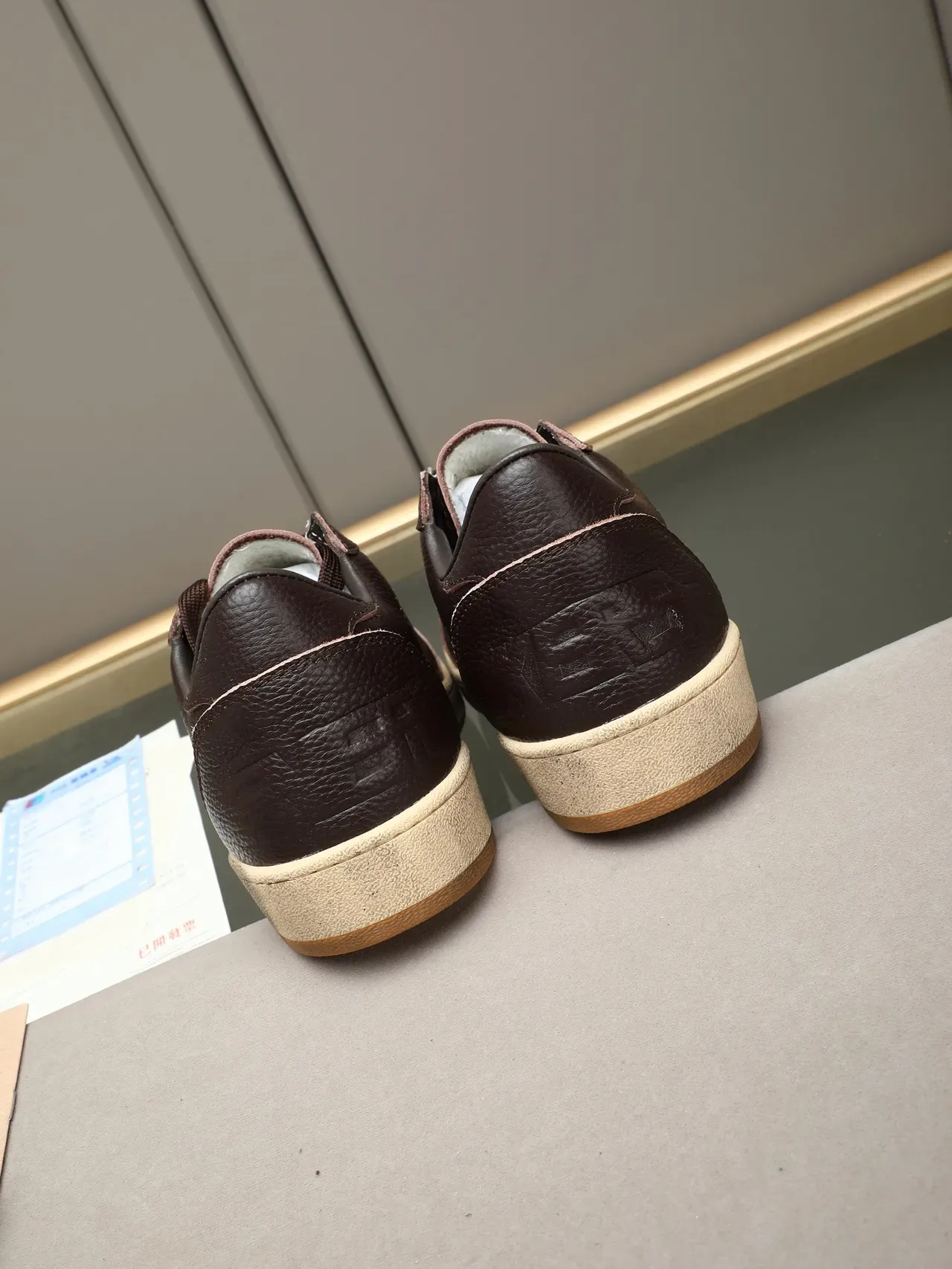 Golden Goose Ball Star حذاء أسلوب حياة بني جلد مقشف 3