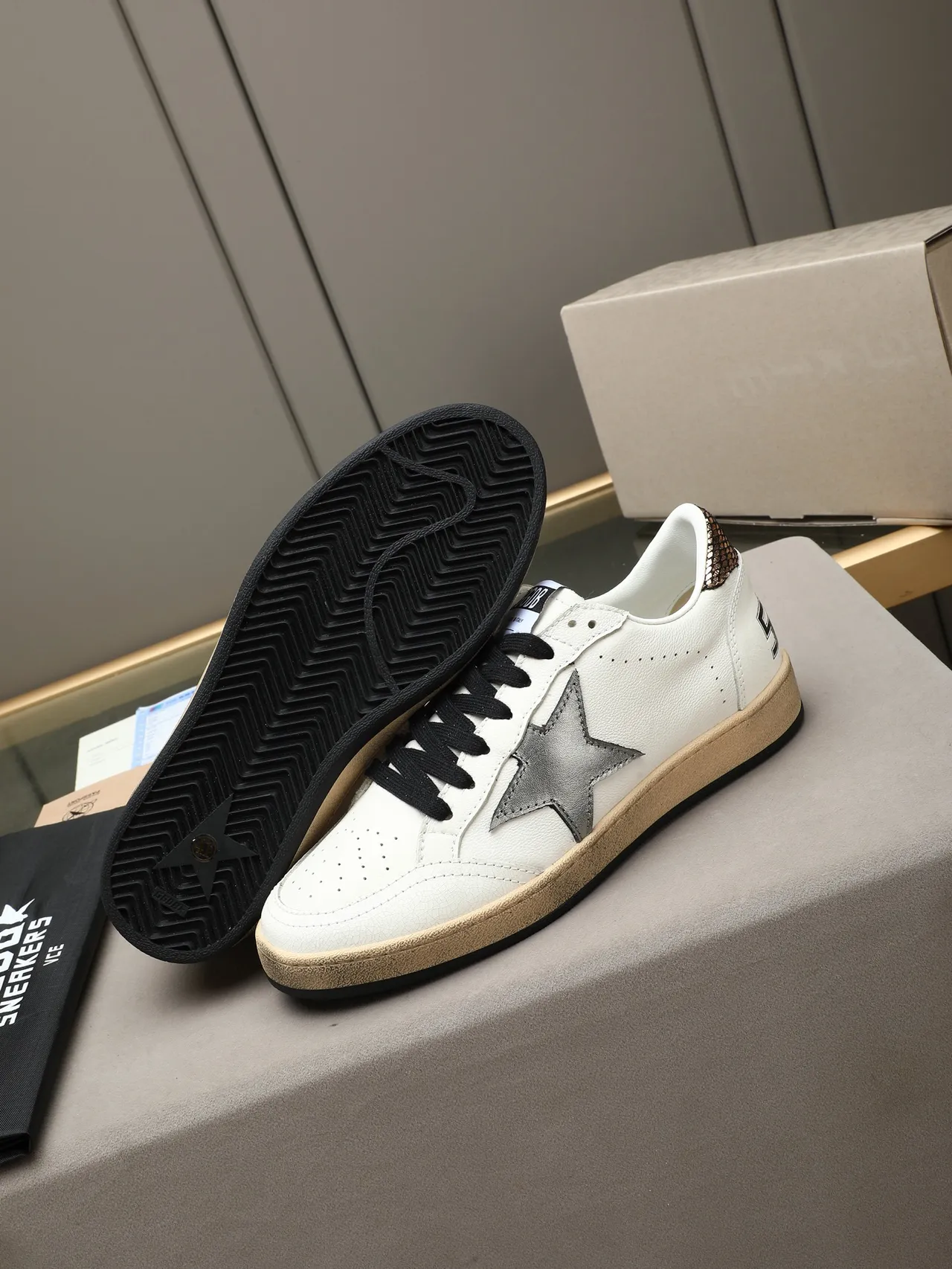 Golden Goose Ball Star White Silver Star Lifestyle Sneakers 4