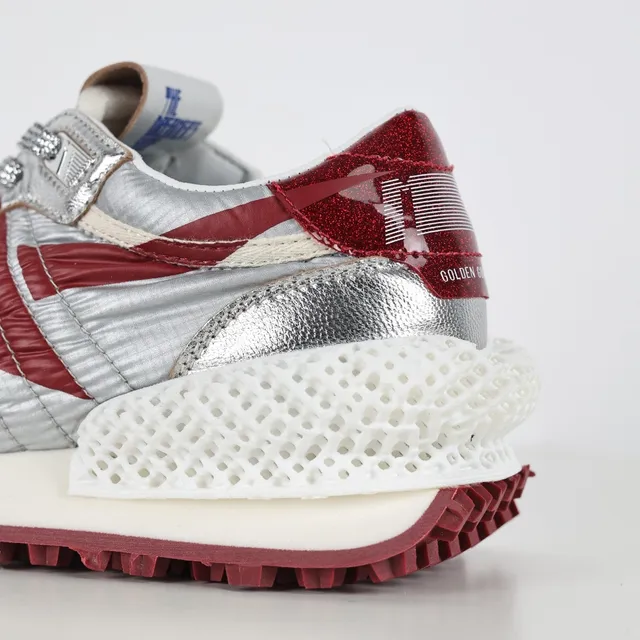 Golden Goose Runner Metallic Silver and Red Lifestyle Sneakers 4