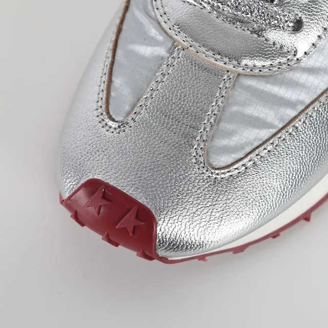 Golden Goose Runner Metallic Silver and Red Lifestyle Sneakers 5