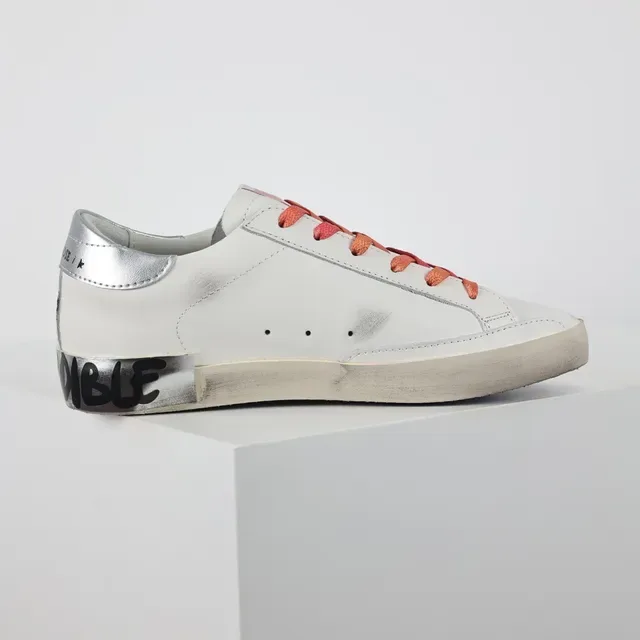 Golden Goose Superstar Zapatillas lifestyle de cuero blanco desgastado con estrella de brillo 7