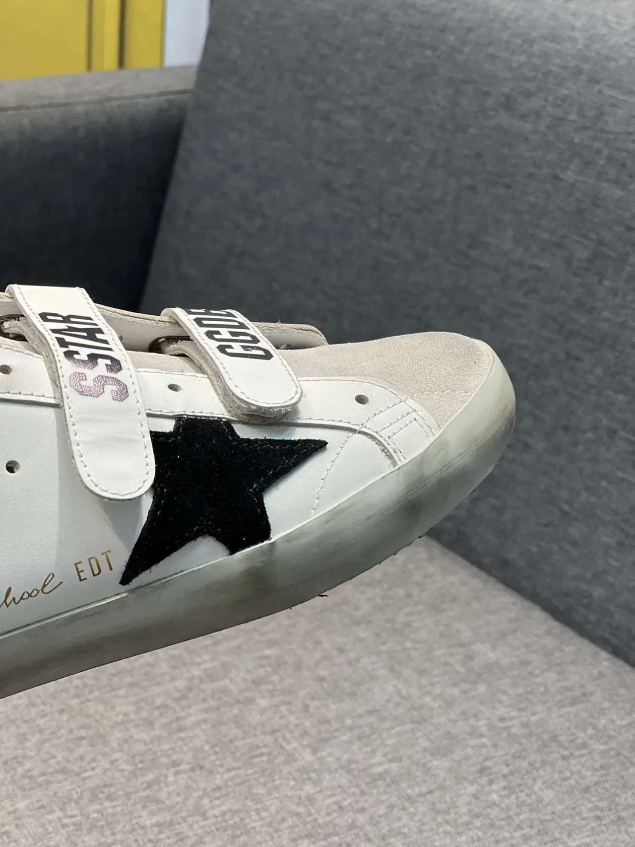 Golden Goose Superstar blanco marrón sin cordones correa Velcro negro estrella aplicación lifestyle zapatillas 3
