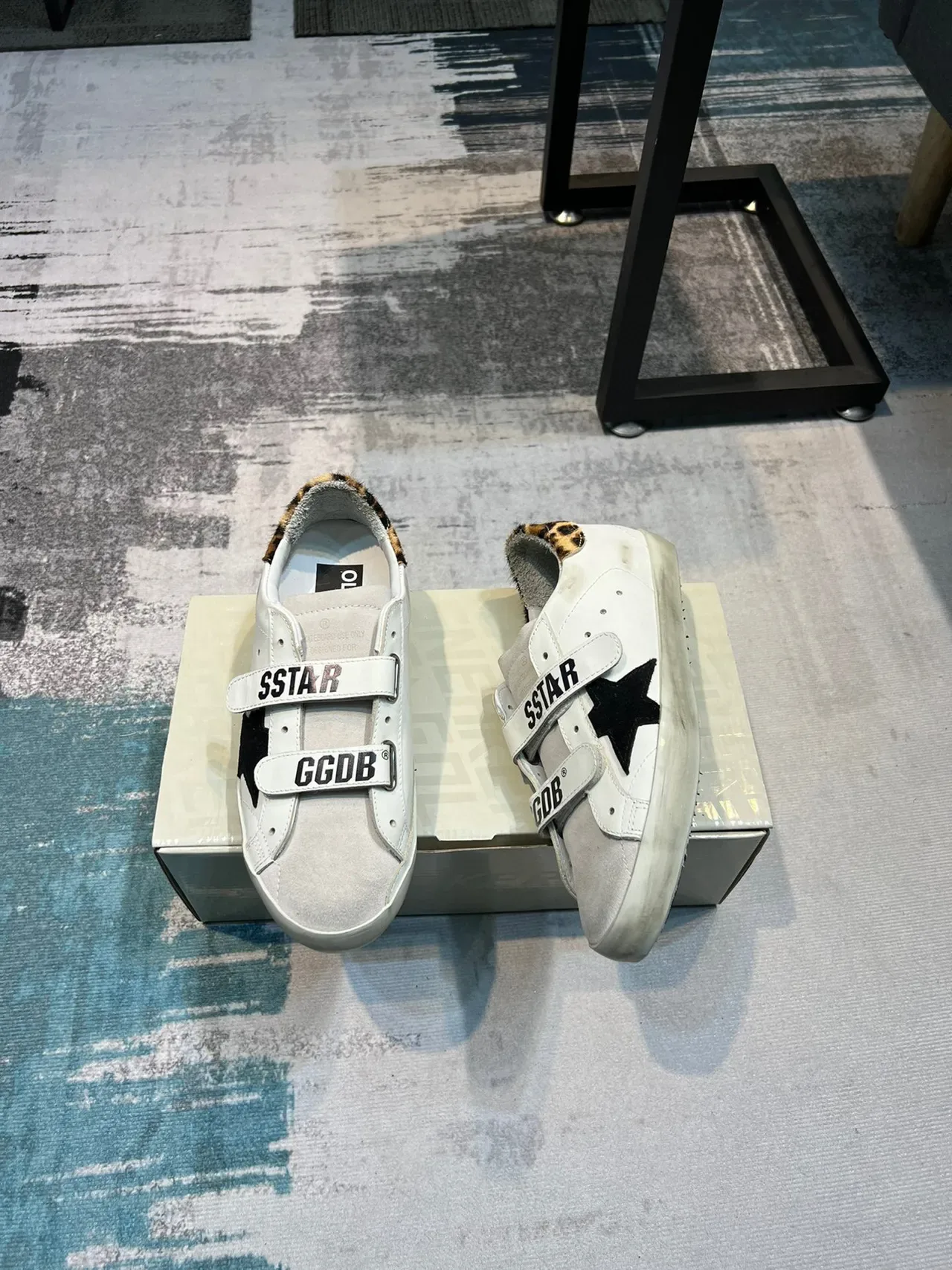 Golden Goose Superstar blanco marrón sin cordones correa Velcro negro estrella aplicación lifestyle zapatillas 4