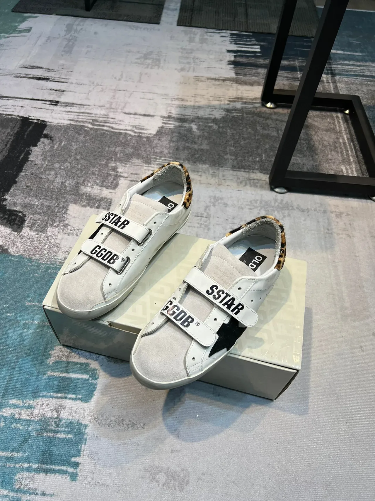 Golden Goose Superstar blanco marrón sin cordones correa Velcro negro estrella aplicación lifestyle zapatillas 5