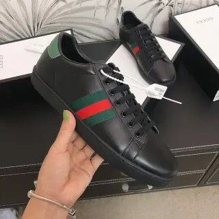 Gucci Ace 黑绿红 Web Stripe 休闲运动鞋