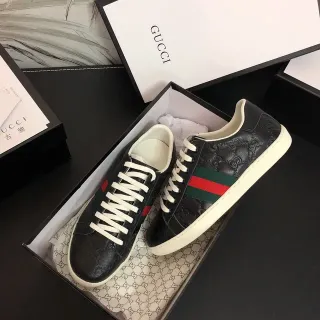 Gucci Ace rayas web negras lifestyle sneakers
