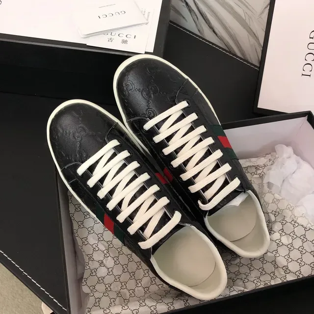 Gucci Ace Black Web Stripe Lifestyle Sneakers 3