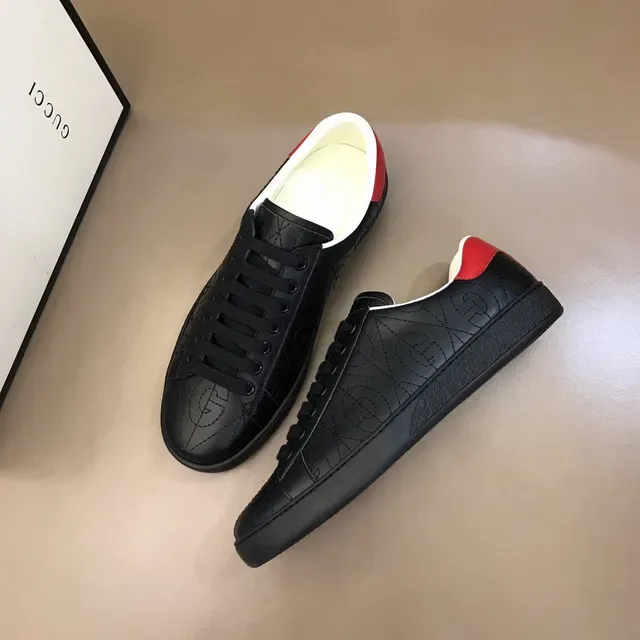Gucci Ace GG-Stitched Black and Red Lifestyle Sneakers 8