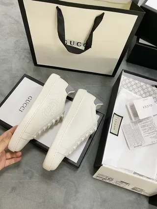 Gucci Ace Perforated Logo White Lifestyle Sneakers 8