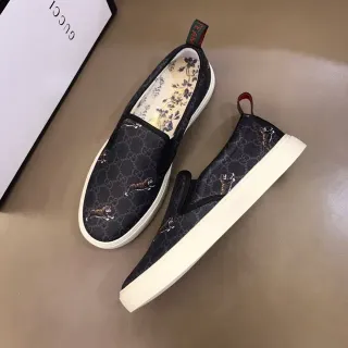Gucci Ace Tiger 刺绣 GG Monogram 一脚蹬乐福鞋