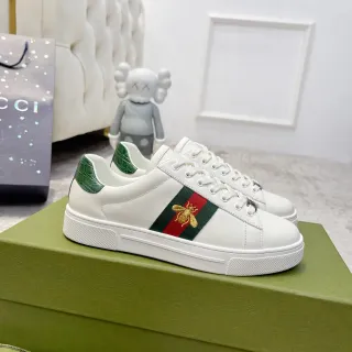 Gucci Ace 白绿红 Web Stripe 刺绣蜜蜂 生活方式运动鞋