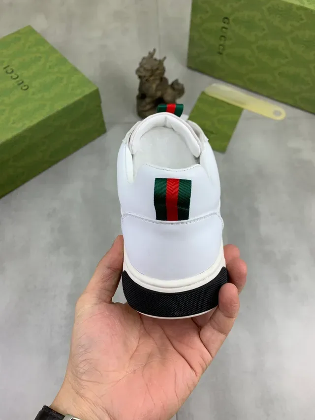 Gucci Ace أبيض أخضر أحمر ويب سترايب لايف ستايل سنيكرز 3