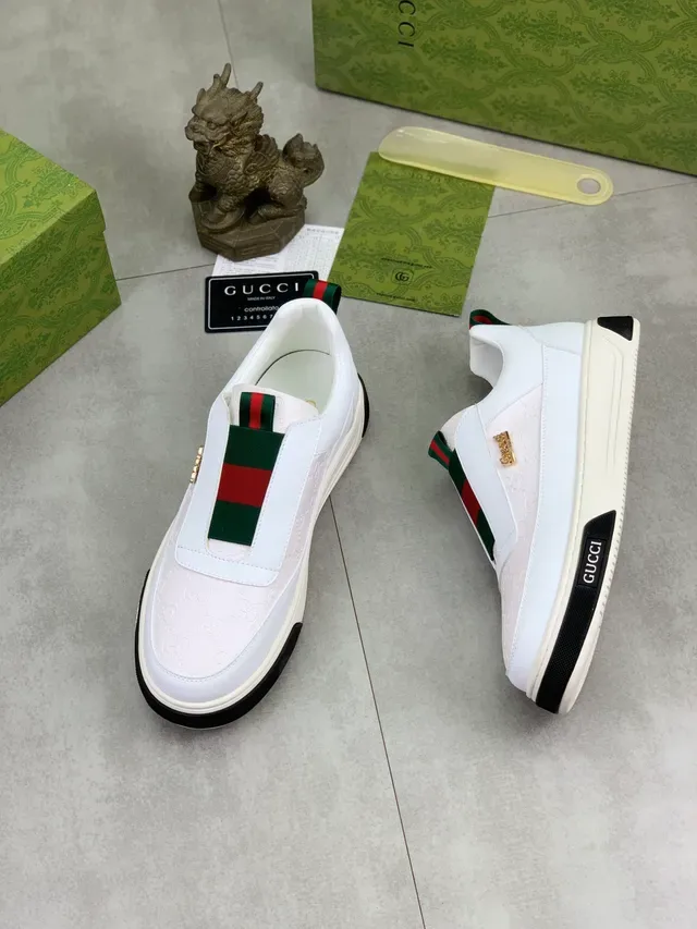 Gucci Ace أبيض أخضر أحمر ويب سترايب لايف ستايل سنيكرز 5