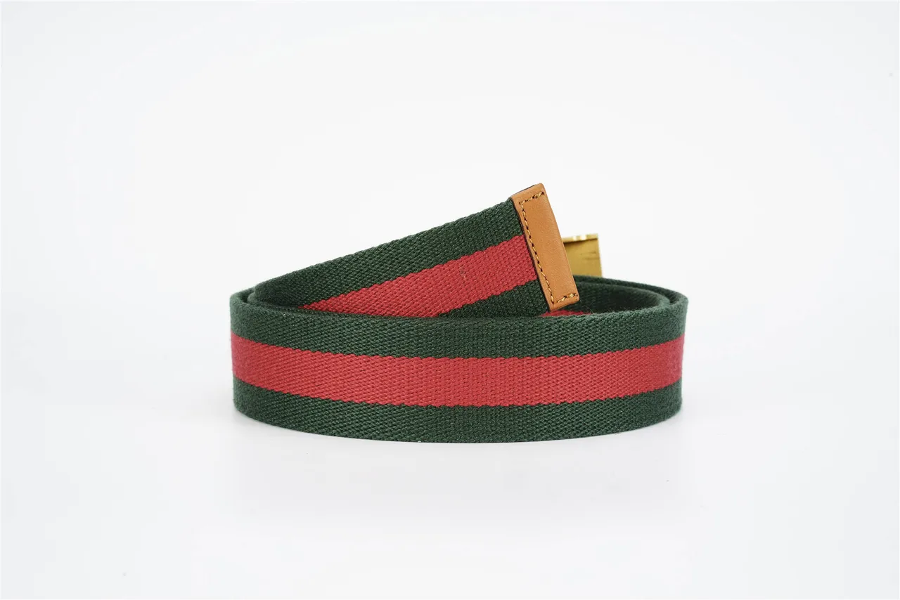 Gucci بكل نحلة أخضر بني منسوج شريط شبكي تفاصيل حزام كانفاس 3