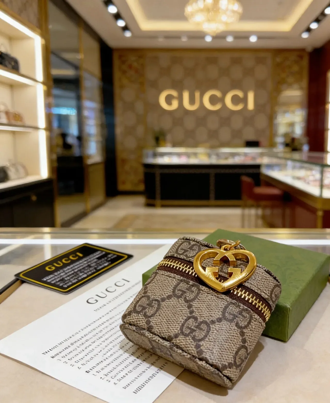 Gucci GG মনোগ্রাম ক্যানভাস বাকেট ব্যাগ গোলাকার বেইজ ব্রাউন 5