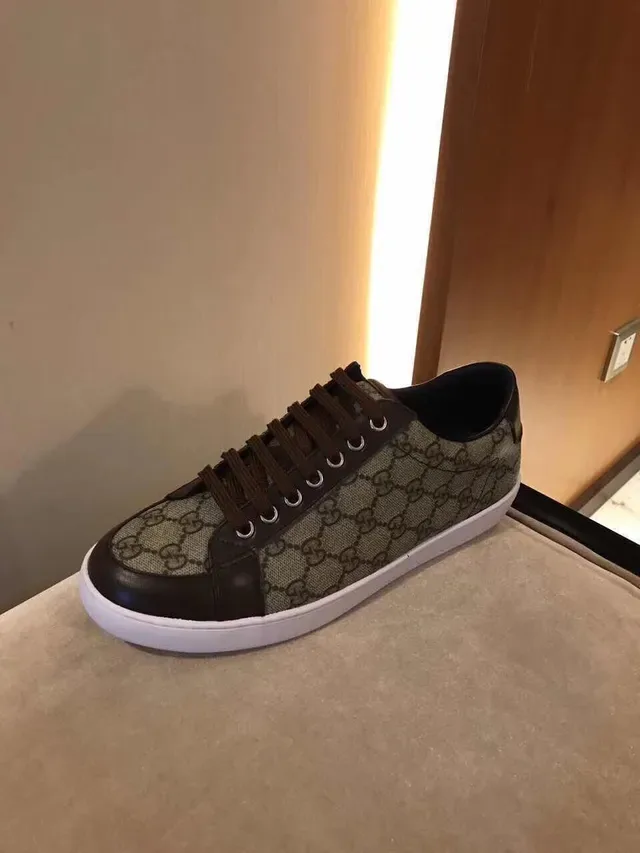 Gucci Beige Marron GG Monogram Toile Cuir Superpositions Style de vie Sneakers 5