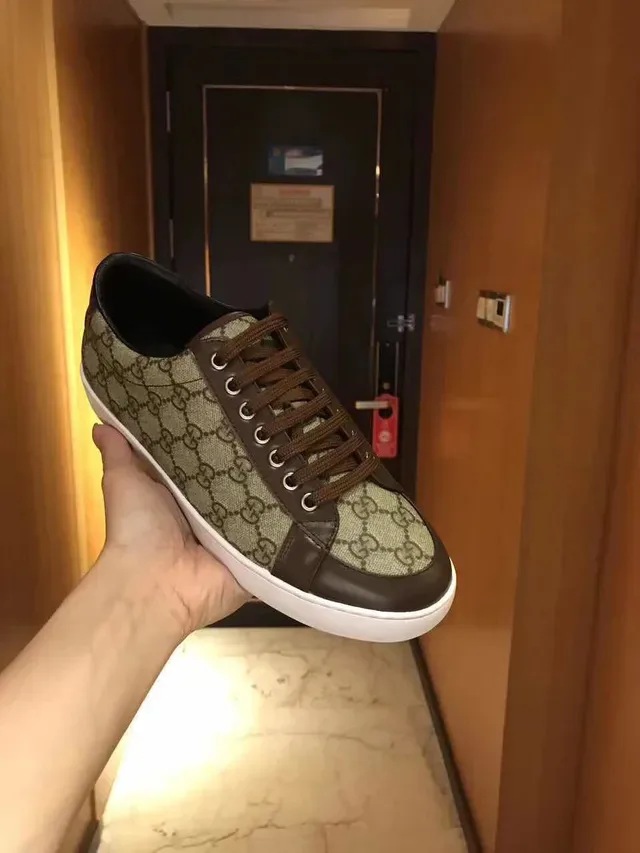 Gucci Beige Marron GG Monogram Toile Cuir Superpositions Style de vie Sneakers 7