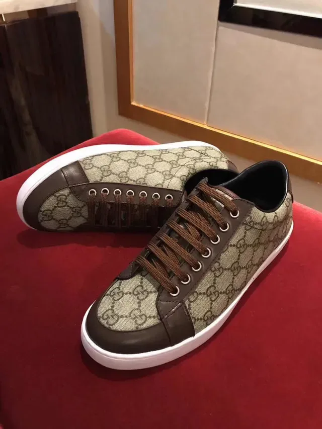 Gucci Beige Marron GG Monogram Toile Cuir Superpositions Style de vie Sneakers 8